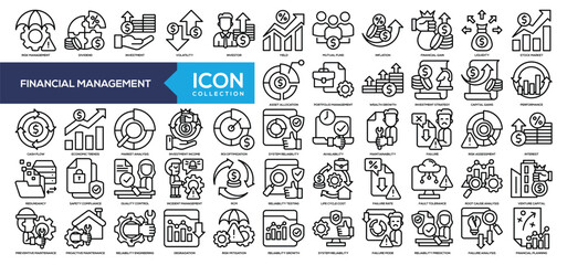Financial Management Line Icon Collection