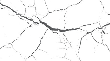 Abstract cracked surface texture vector design featuring a white background and dark gray fractures great for backgrounds and design elements.