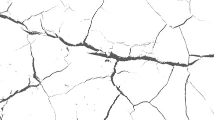 Abstract grayscale illustration of cracked surface showing fine detailed cracks on a white background with textured appearance for graphic design