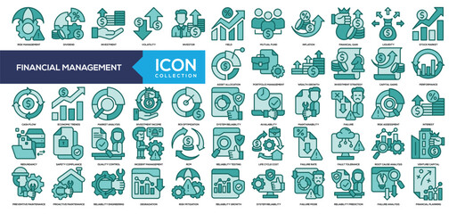 Financial Management Solid Icon Collection