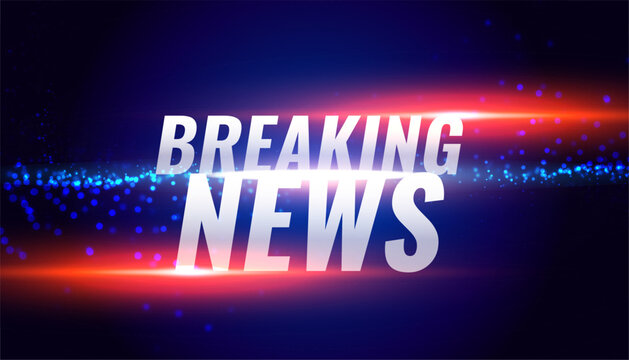 stylish breaking news blue background with light effect