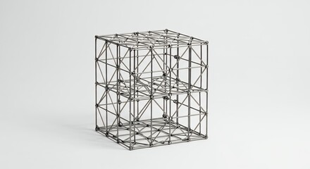 Modern geometric metal cube structure