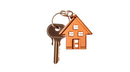 House Key with Home Charm Real Estate Symbol
