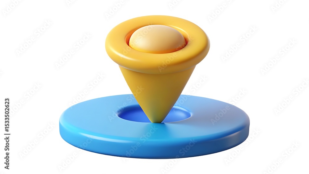 Fototapete 3d rendered location pin icon suggesting navigation and targeting concept for digital maps and guide