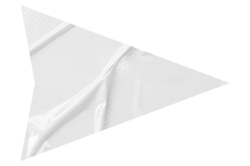 White crumpled paper arrow isolated on transparent background