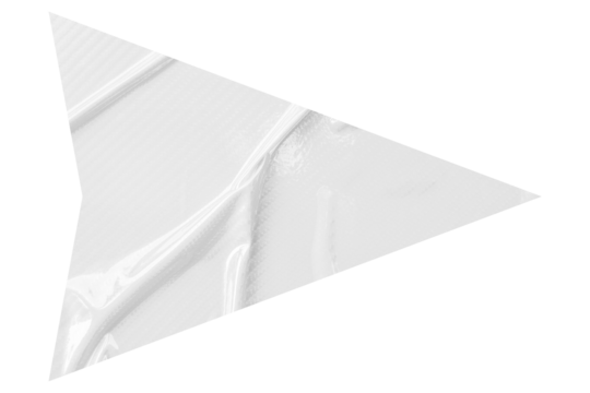 White crumpled paper arrow isolated on transparent background