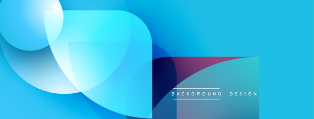 Abstract blue design features flowing shapes, gradients. Modern aesthetic, suitable for backgrounds, banners, presentations. Minimalist style.