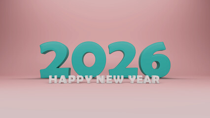 New Year 2026 Creative Design Concept - 3D Rendered Image	
