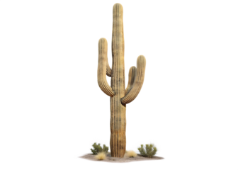 saguaro cactus isolated on white background  PNG ai generated