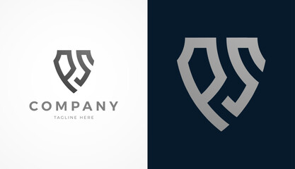 Initial Letter PS Shield Logo Design, Stylish letter PS forming a Shield icon, usable for brand and company logos, vector illustration