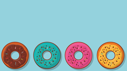 Donut Seamless pattern Background. Continuous Donut Pattern. Seamless Donut Pattern. flat illustration of donut.