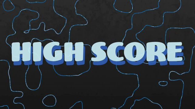 On scene start, HIGH SCORE 3D text animating with bounce and confetti celebrating win