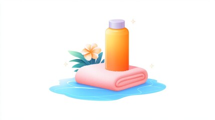 Single icon of a cooling towel