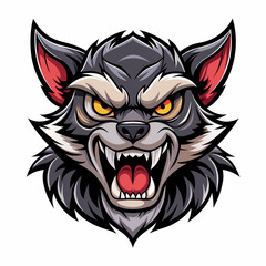 Obraz premium angry Kuromi realistic design and bold line black , white background ,full color