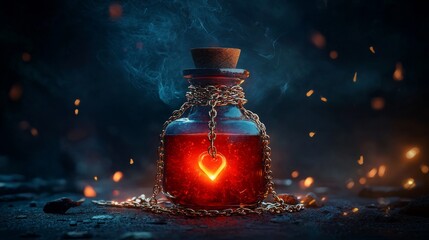 A cursed potion sealed with chains