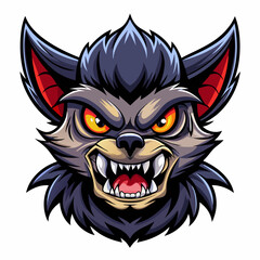 Fototapeta premium angry Kuromi realistic design and bold line black , white background ,full color