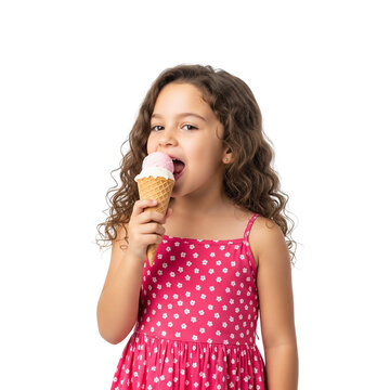 little girl eating ice cream