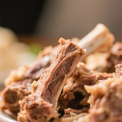 Close-up of Braised Lamb Ribs with Rich Sauce
