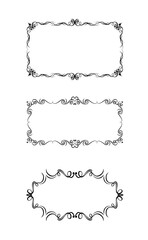 set of decorative rectangular frames and vintage ornament borders