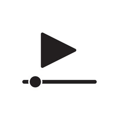 Play button and media slide icon vector. Play symbol with progress bar. Ideal for video, media, or music UI.
