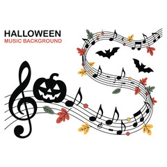 Spooky Halloween Music Background Silhouette Vector Design