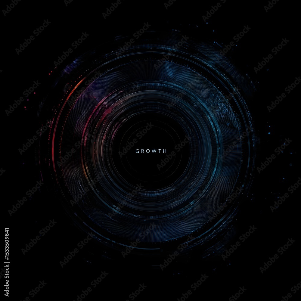 Aufkleber holographic data interface visualizing growth and expansion