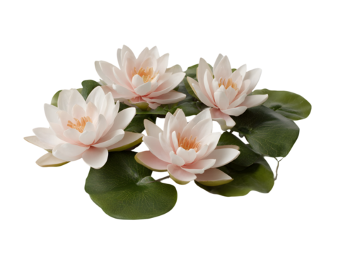 group of blooming floating water lilies png file of isolated cutout object on white background. isolated on the white or transparent background PNG cut out 81125057 1