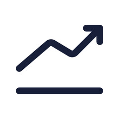 trend up flat line icon