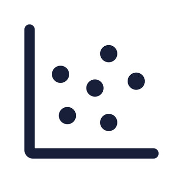 scatter plot flat line icon
