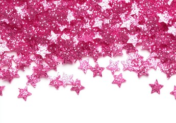 Pink background with shiny, glittery stars, in pastel pink colors, vector illustration, a cute background for a Valentine's Day card design
