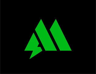 Abstract green m logo design