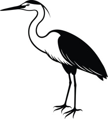 Fototapeta premium heron on a black background