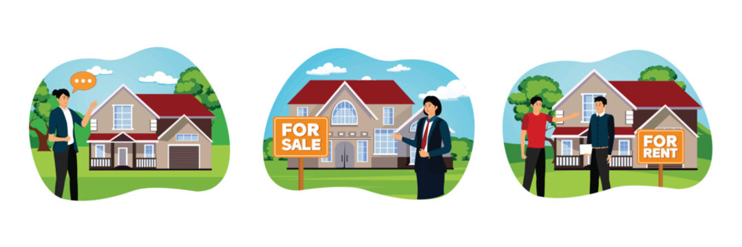 Real estate agency concept. House for sale. House for rent. - Powered by Adobe