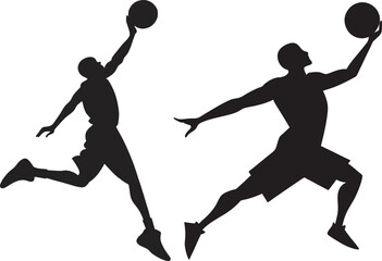 basketball players silhouettes image for designers