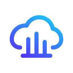 cloud analytics gradient icon