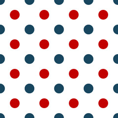  Fabric pattern, blue and red polka dots pattern, gift wrapping paper , seamless pattern 
