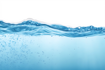  water wave underwater blue ocean isolated on white background PNG,ai generated