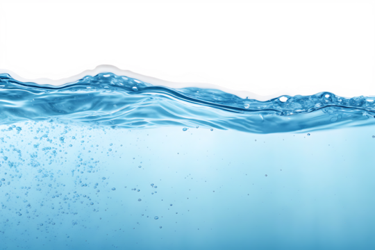  water wave underwater blue ocean isolated on white background PNG,ai generated
