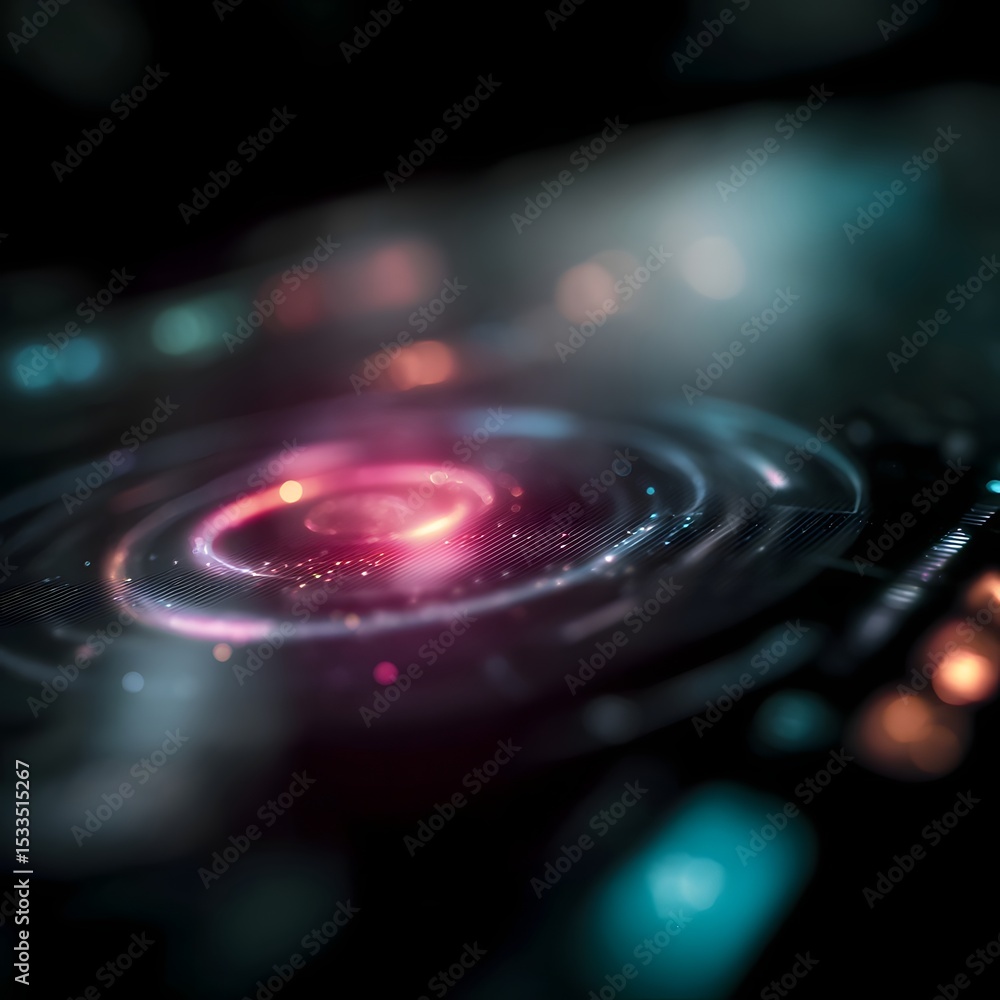 Poster glowing holographic interface of a robotic system