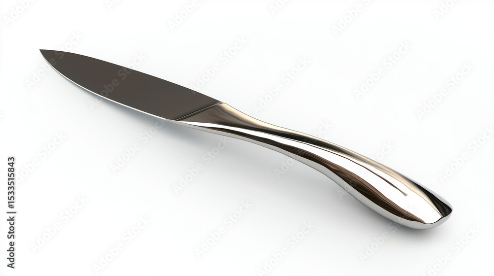 Poster 3d render of a letter opener in abstract shape on white background