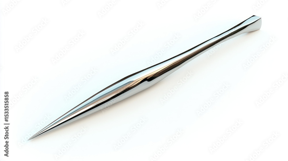 Poster 3d render of a letter opener in abstract shape on white background