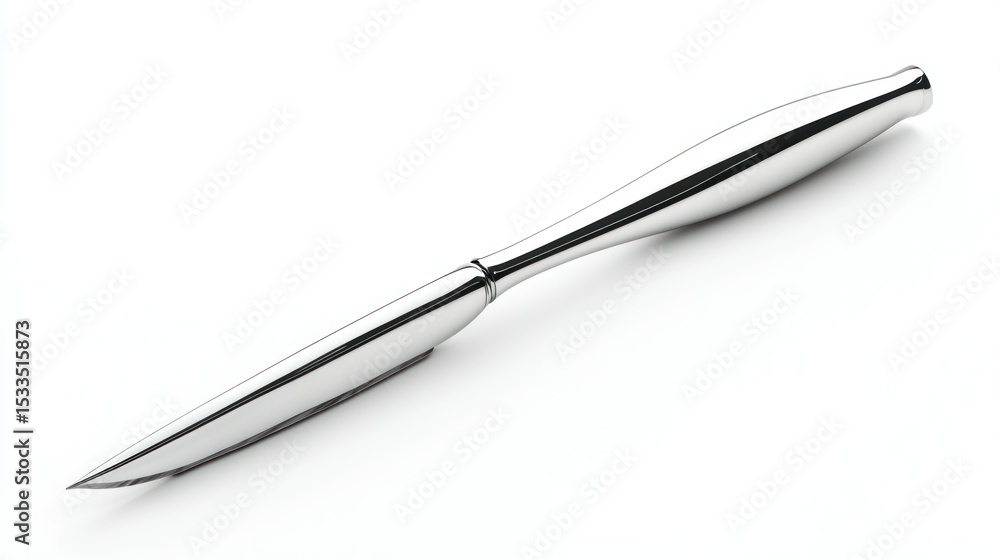 Poster 3d render of a letter opener in abstract shape on white background