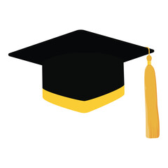Black academic graduation cap. Vector illustration graduation hat. Graduation cap icon