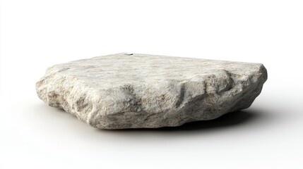 3D render of a notepad holder shaped like a rock on white background