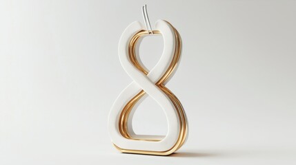 Obraz premium 3D render of a paperclip holder with fun sculpture design on white background