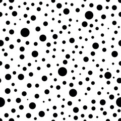 Polka dot black and white seamless vector pattern