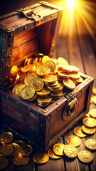 Realistic Shiny Gold Coin with Soft Light and Clean Background