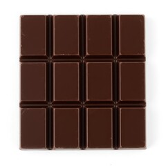 Chocolate bar isolated on white background, sweet dessert, snack, treat, baking, confectionery use cases