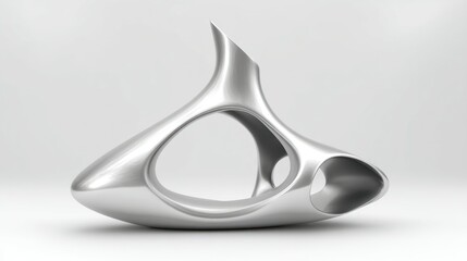 3D render of abstract-shaped modern vase on white background