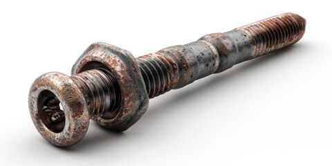 Fototapeta premium 3D render of anchor bolt for concrete on white background